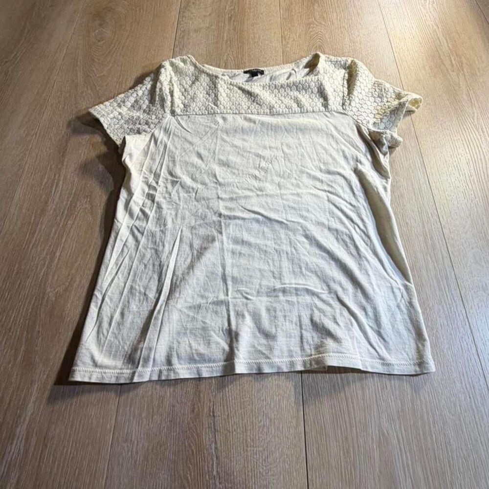 Talbots Women's Cream and White Blouse